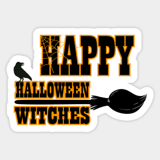 happy halloween witches spooky ghost scary halloween sticker Sticker